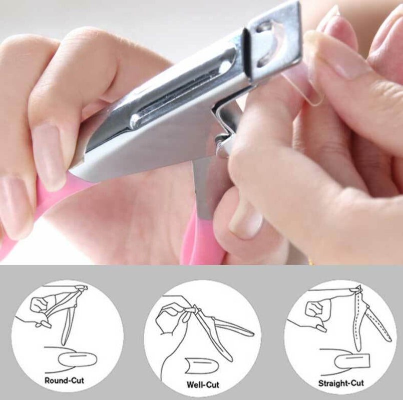Acrylic False Nail Tip Cutter Clipper Nail Pink with Spring Manicure Tip Cutter