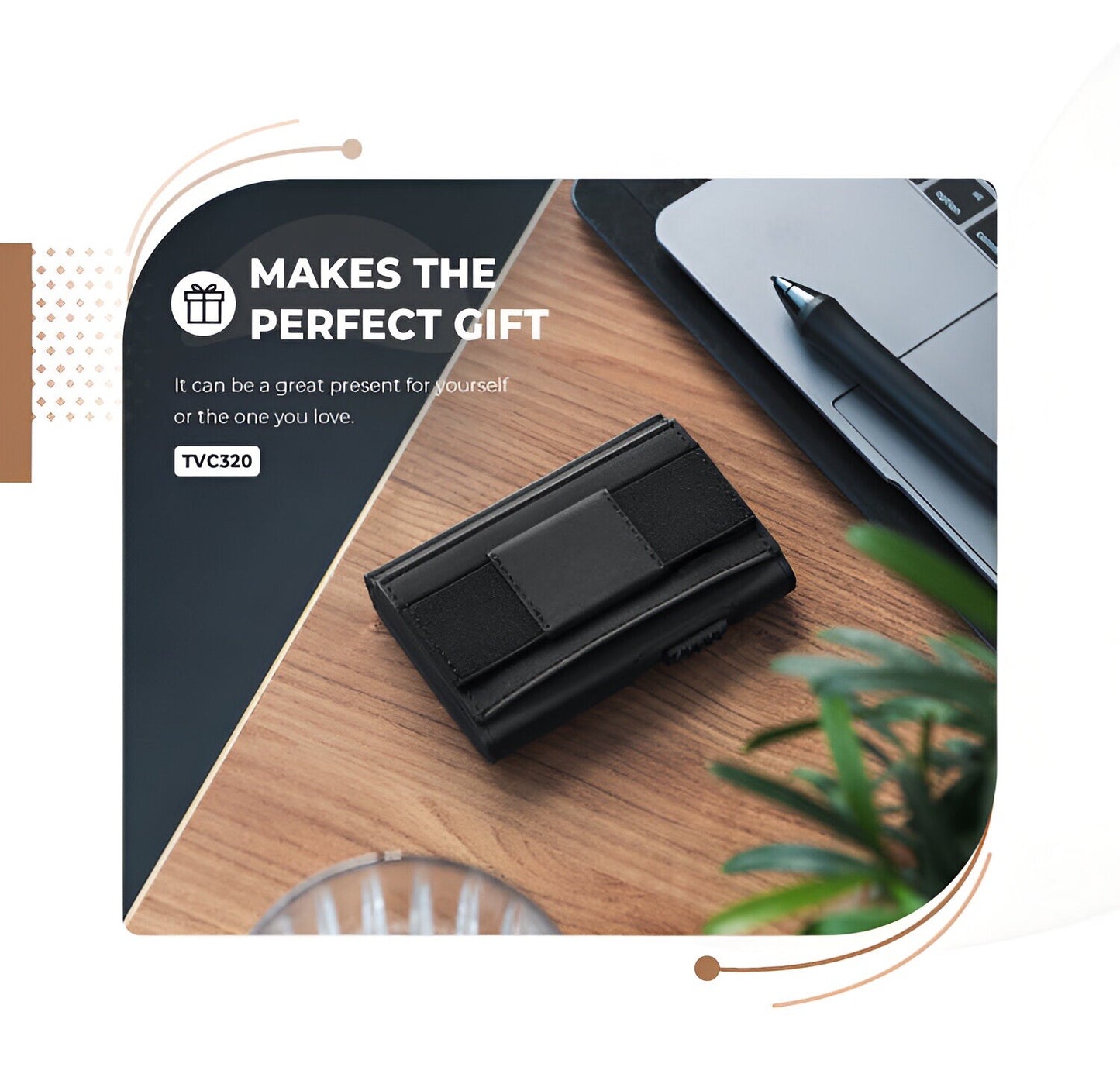 Men's Wallet Slim Genuine Leather Mens RFID Blocking Wallet Money Clip Card Holder
