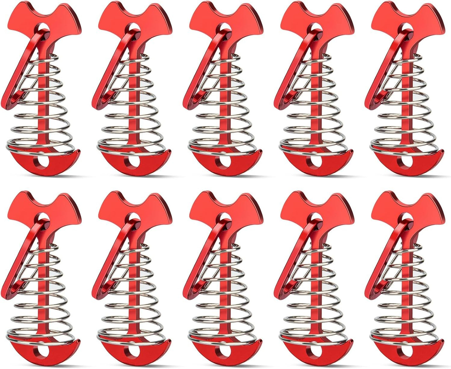 10Pcs Deck Peg Deck Anchors with Carabiners, Aluminium Deck Tie down Tent Stakes