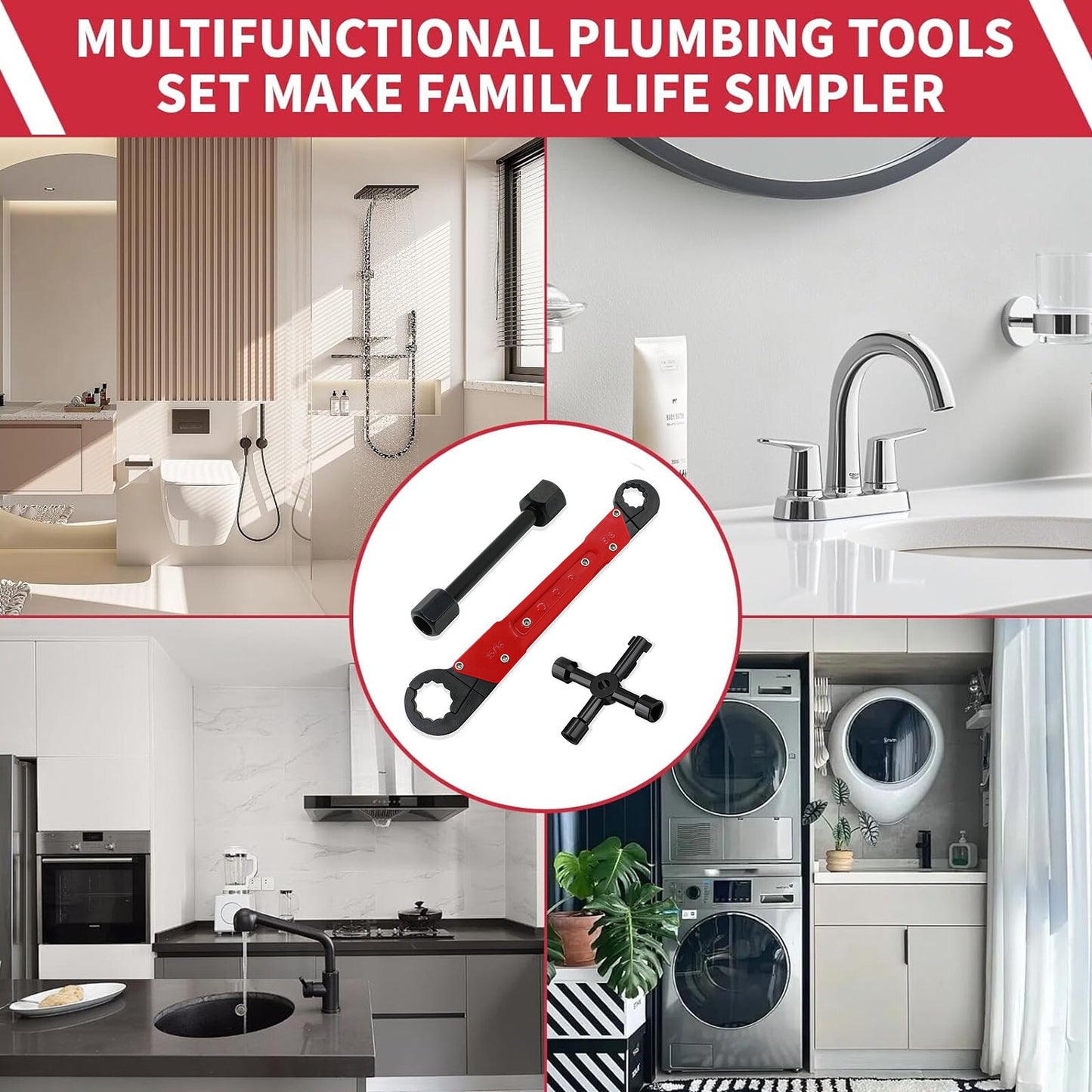 Plumbing Tool Angle Stop Wrench Angle on Wrench Kit Plumbers Wrench Removal Tool