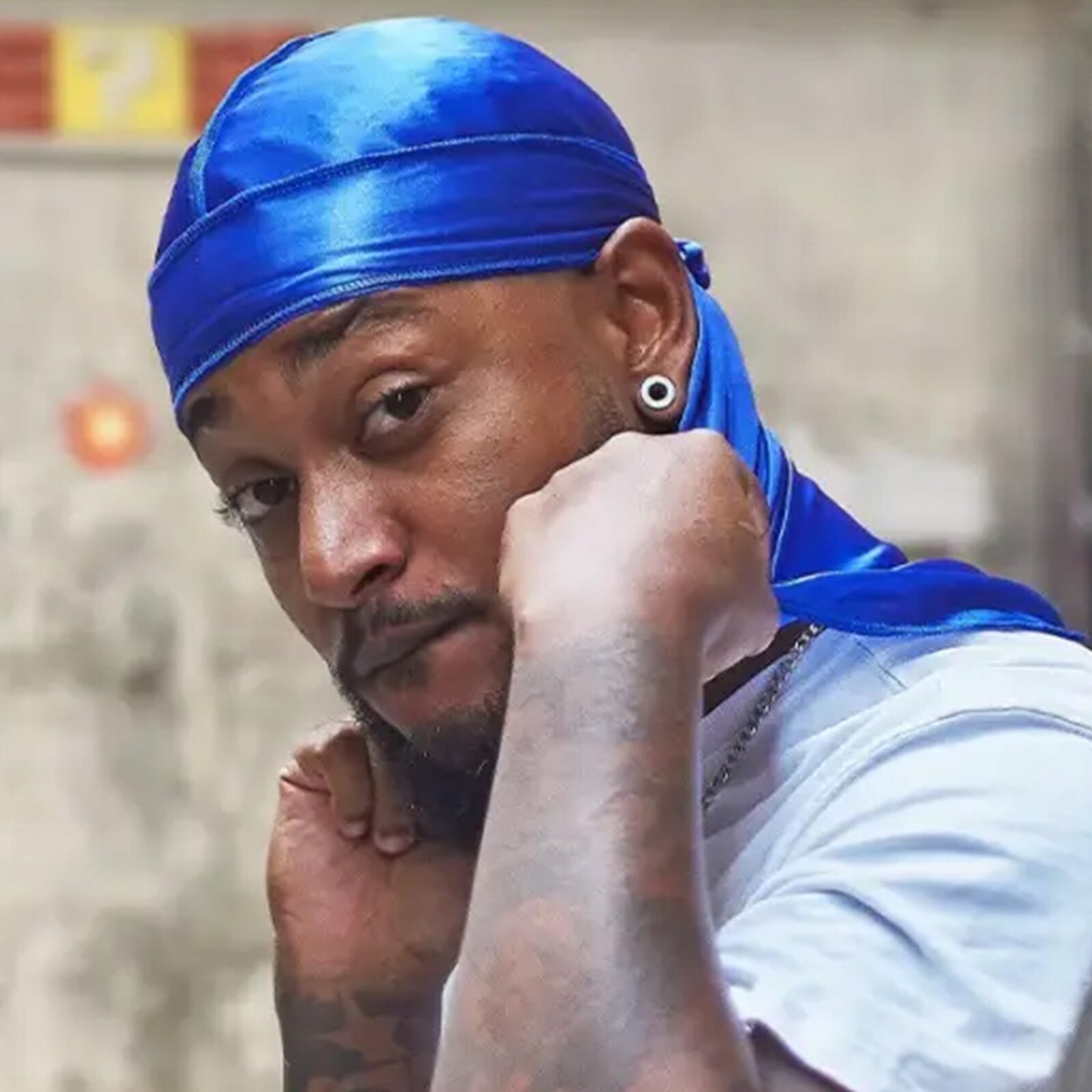 5PCS Silky Durag Caps Wave Wide Strap Headwraps Long Tail Turban Beanies for Men, Women, Multicoloured