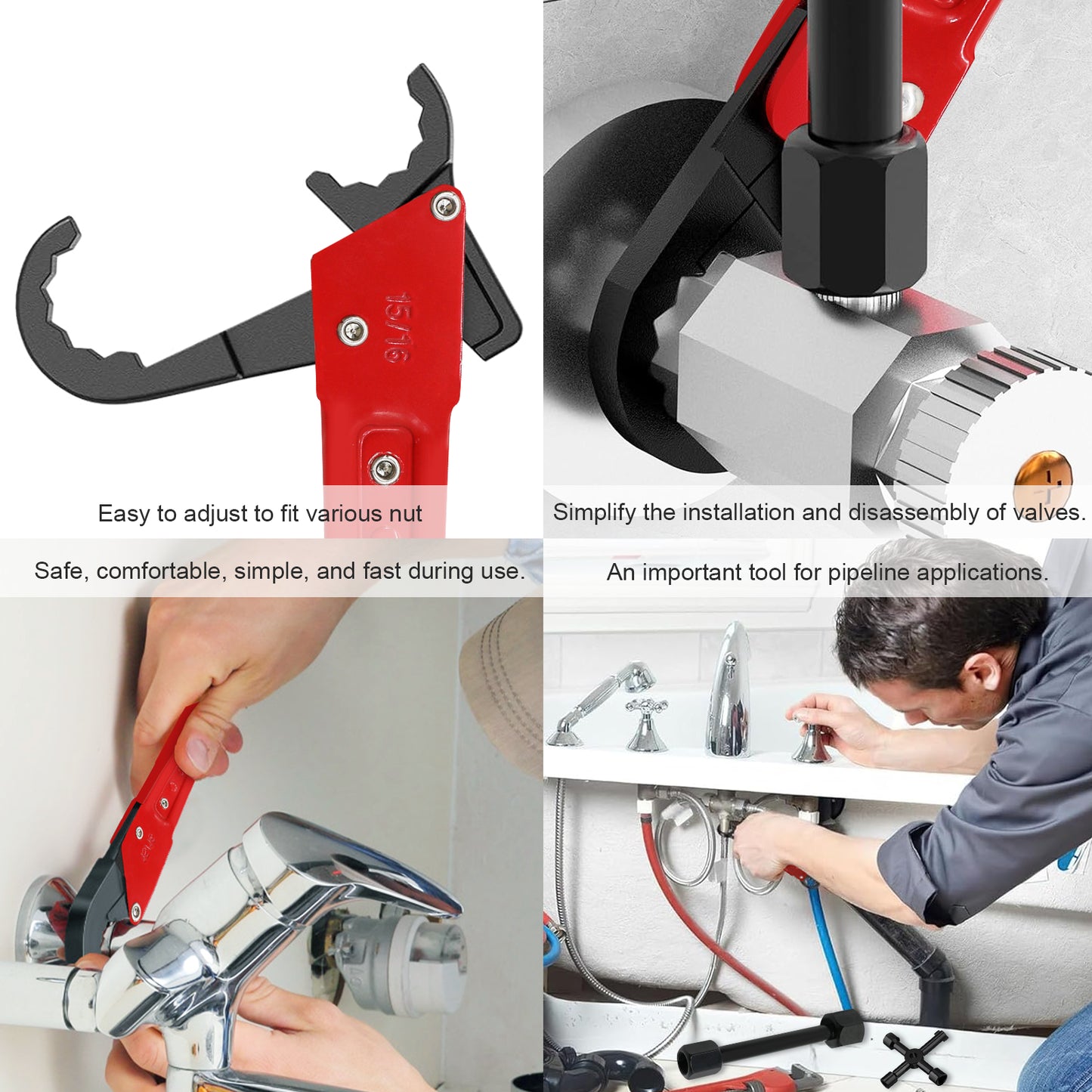 Angle Stop Wrench Kit – Multi-Function Plumbing Tool for Valve & Supply Line Removal