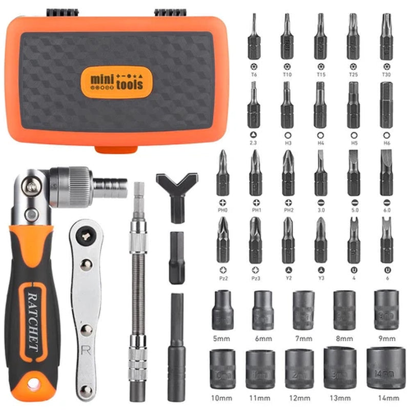 38Pcs Mini Mechanics Tool Set Socket Ratchet Screwdriver Wrench Repair Tool Kit