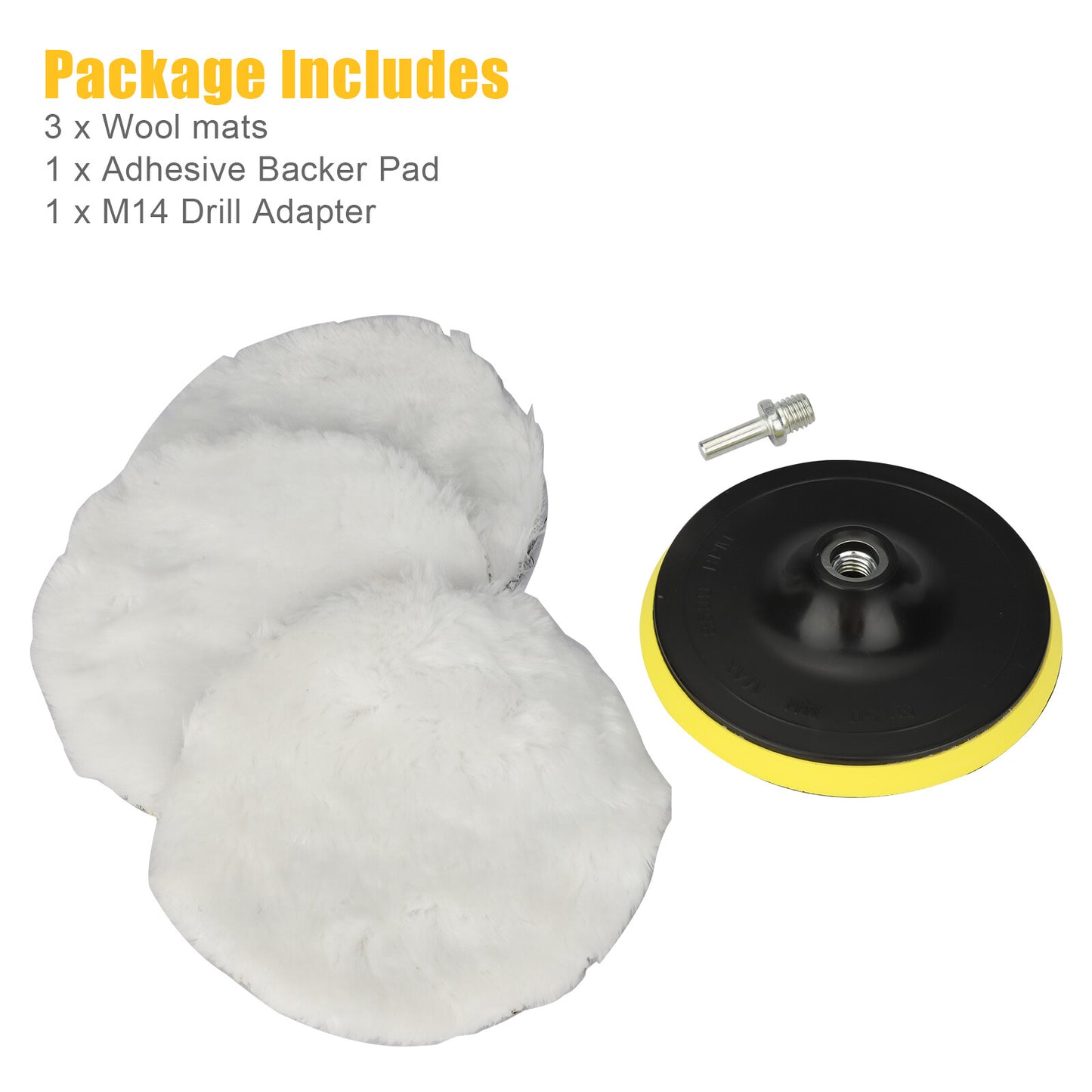 5X 6" Car Polishing Pads Buffing Wool Wheel Mop Kit Bonnet Buffer Pad Polisher