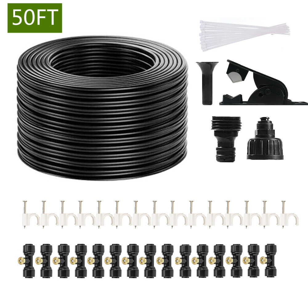 Outdoor Patio Water Mister Nozzle Misting Cooling System Fan Cooler 30FT/50FT