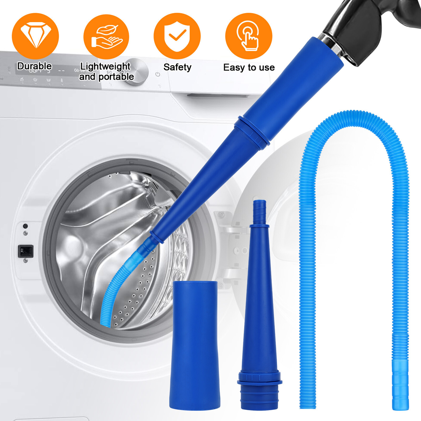 Dryer Vent Cleaner Kit Vacuum Hose Attachment Brush Lint Remover Power Washer