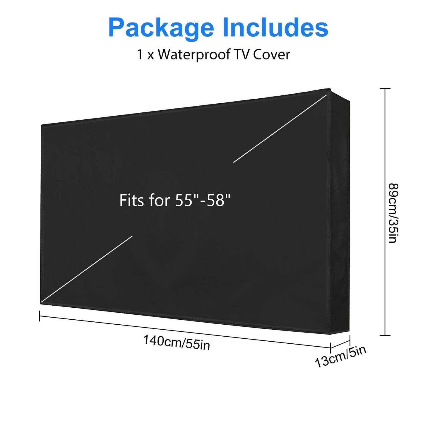 55-58 Inch Outdoor TV Cover Fitted Waterproof Weatherproof Television Protector