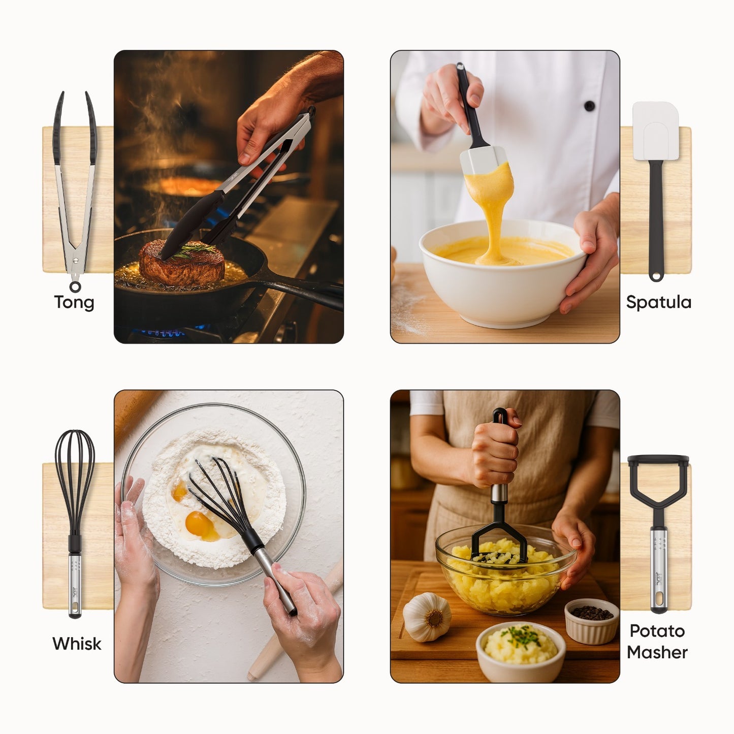 Cooking Utensils Set 23 Piece Stainless Steel Heat Resistant Nylon Kitchen Tool