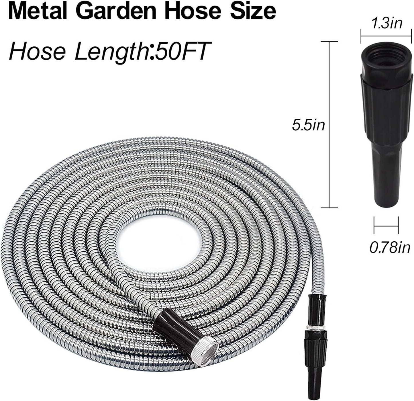 Stainless Steel Metal Garden Water Hose Flexible Heavy Duty Pipe 25FT / 50FT