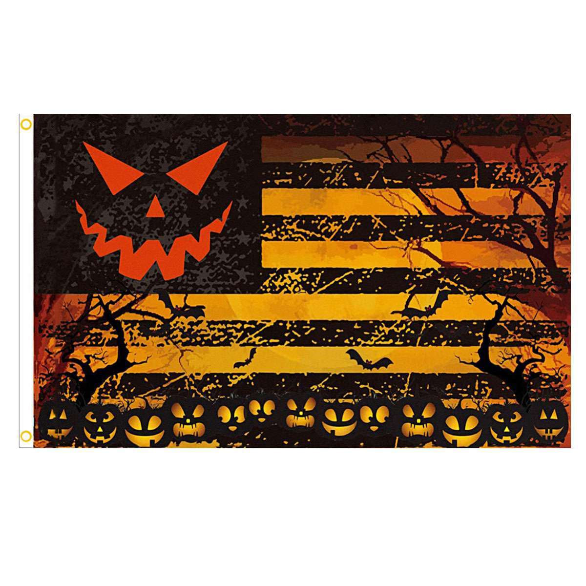 3X5 Ft Scary Halloween Flags American Pumpkin Flag, HALLOWEEN 3X5' FLAG BANNER