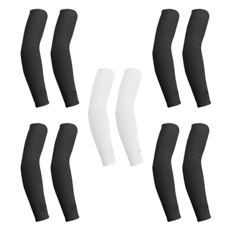 5 Pairs Cooling Arm Sleeves Cover UV Sun Protection Sports Outdoor for Men Women