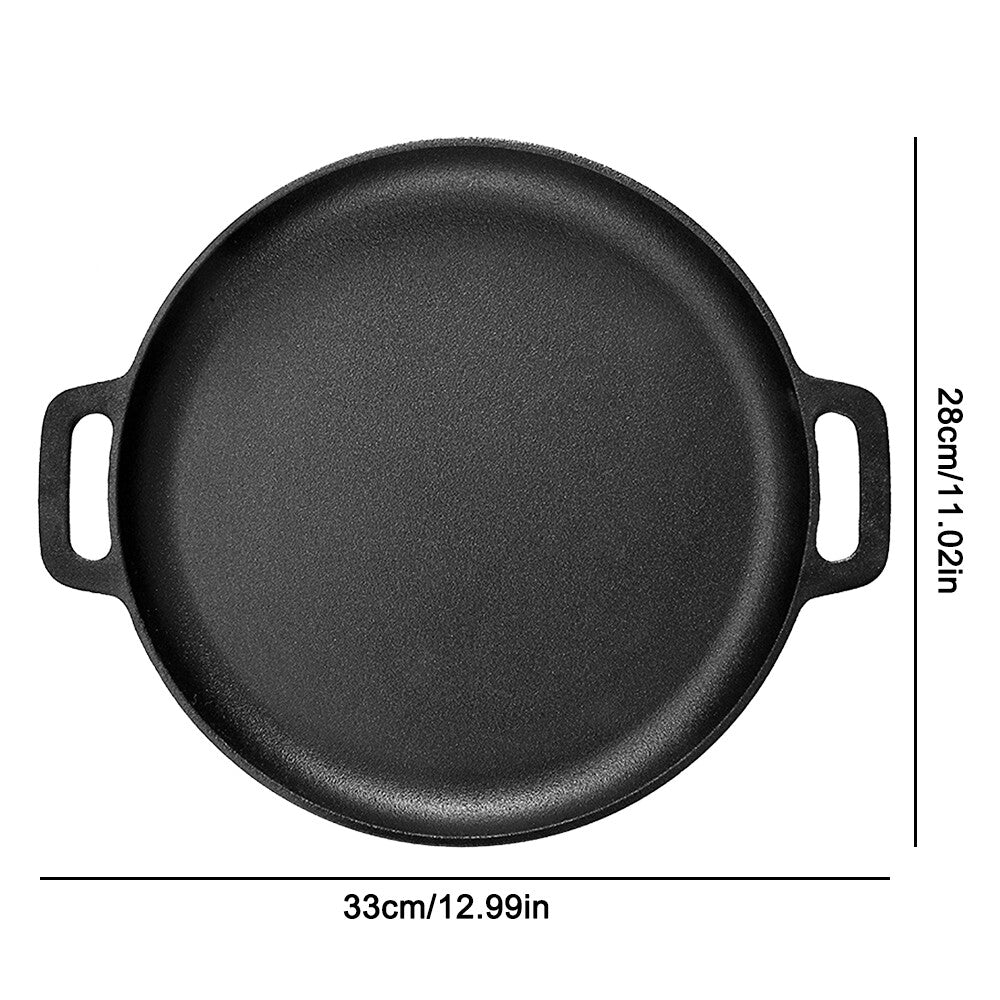 11'' Cast Iron Pizza Pan Kit Skillet Kitchen Cookware Frying Baking Cooking US