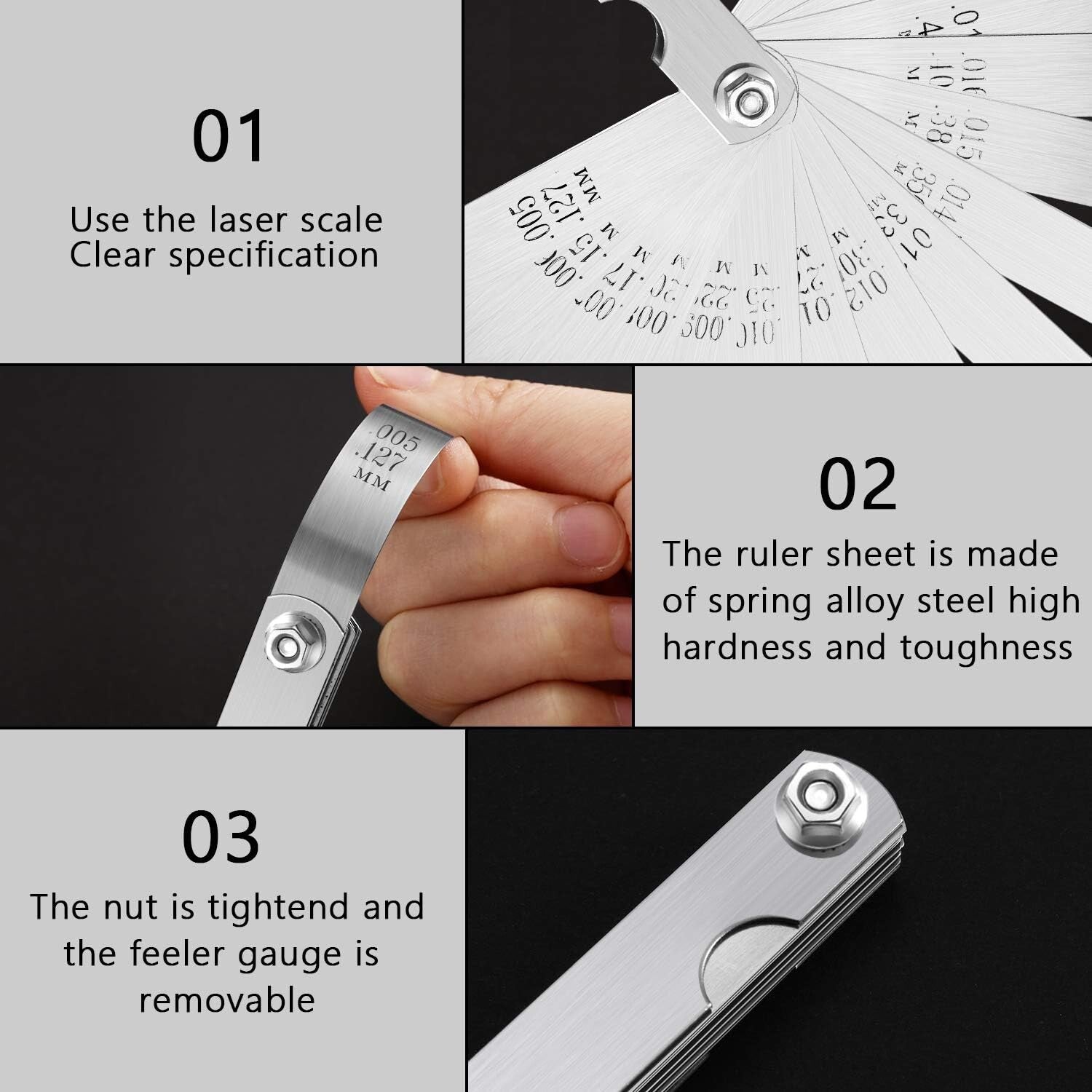 32 Blade Feeler Gauge Dual Reading Combination Feeler Gauge Metric & SAE US