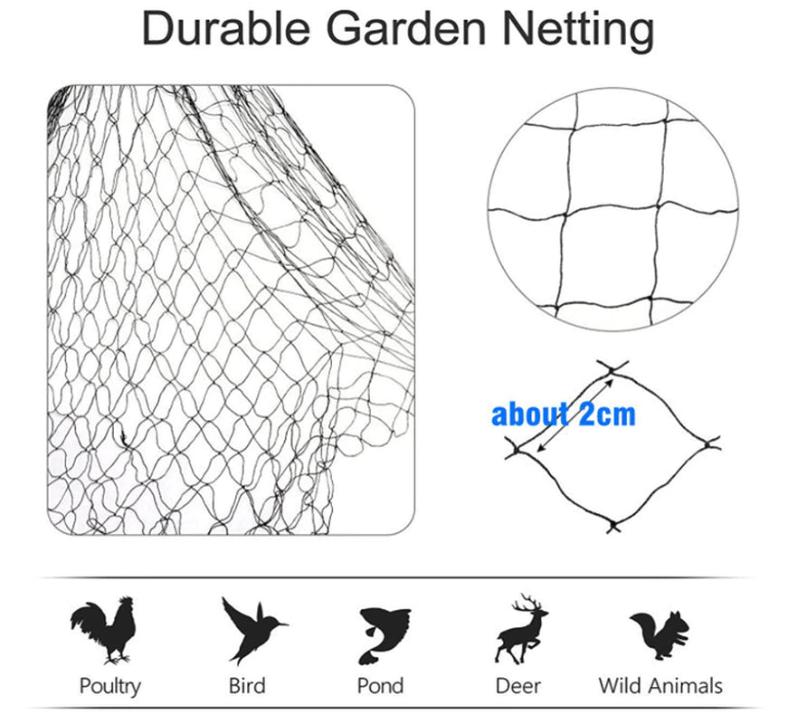 Anti Bird Netting Pond Net Protection Tree Crops Plants Fruits Garden Mesh