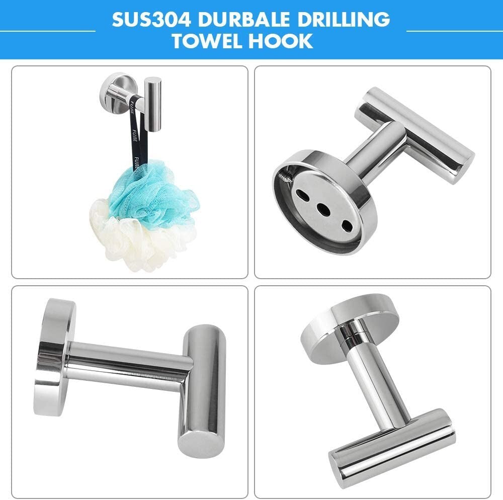 6 PCS Bathroom Hardware Set Matte Towel Bar Stainless Steel Towel Rack Set