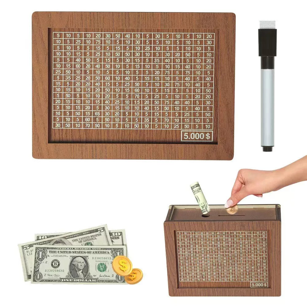  Wooden Savings Box Wooden Cash Cash Vault Saver Money Saving Box with Countdown