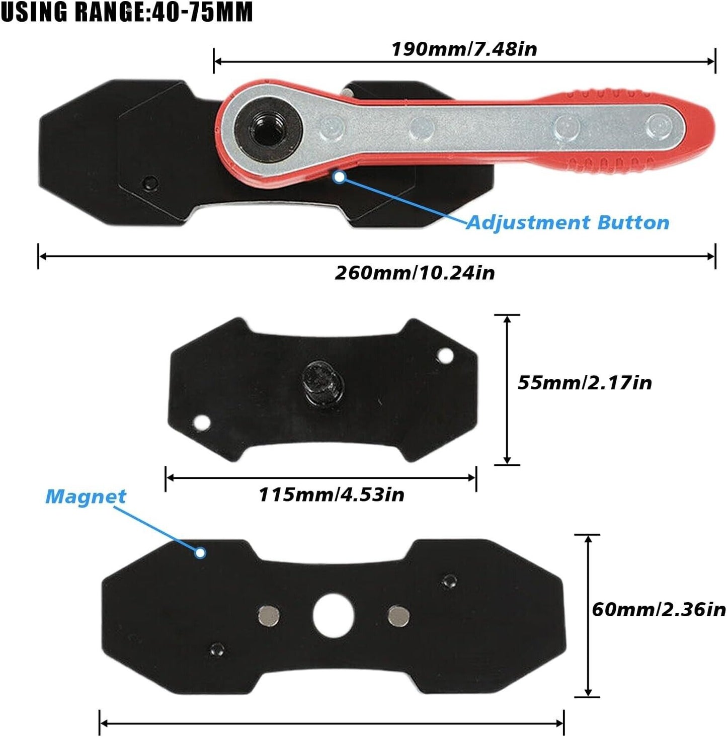 Caliper Spreader Tool Car Ratchet Brake Piston Press Brake Caliper Large Wrench