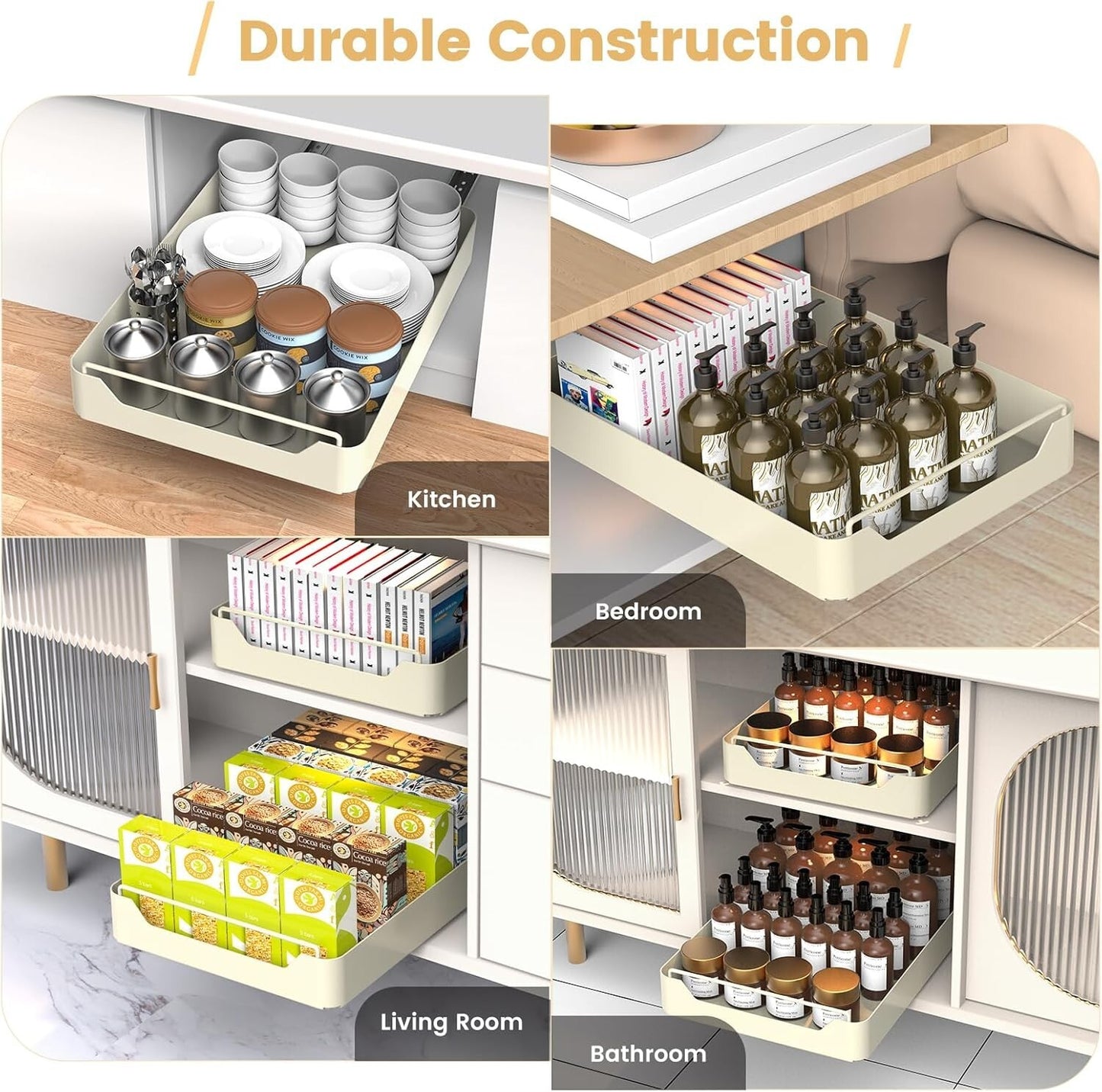 Pull Out Cabinet Organizer, Pull Out Drawers for Cabinets, Slide Out Drawers For