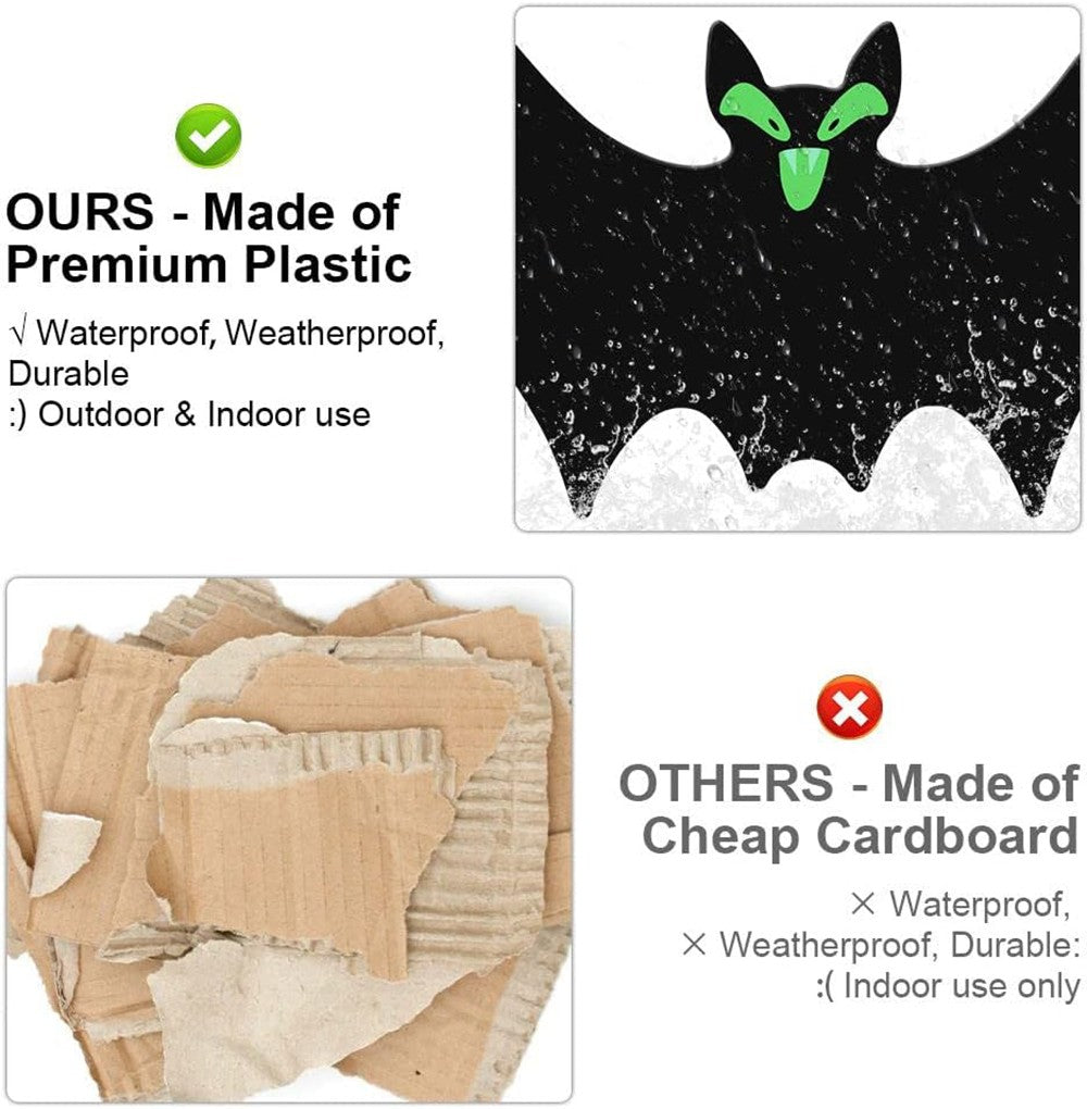 18Pcs Hanging Bats for Halloween Decoration Outdoor Large Scary Flying Bat Decor