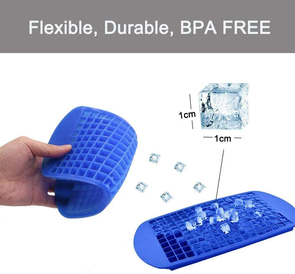 Ice Cube Maker Molds 160 Grids Mini Small Trays Silicone Bar Whiskey Cocktails