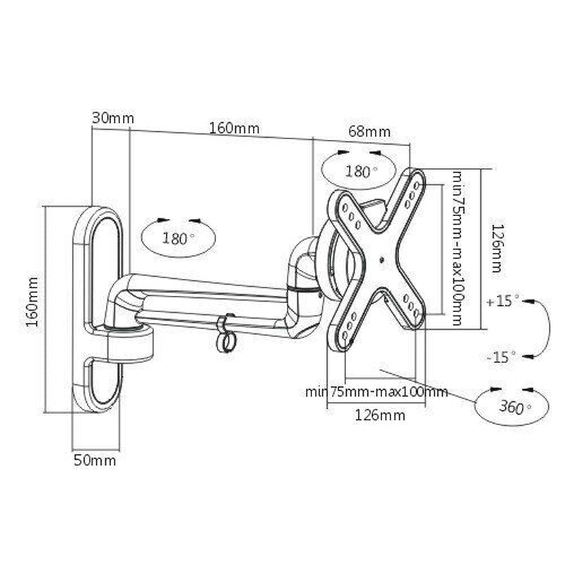 Elegant FULL MOTION SWIVEL TV WALL MOUNT BRACKET for 13-32" Tvs