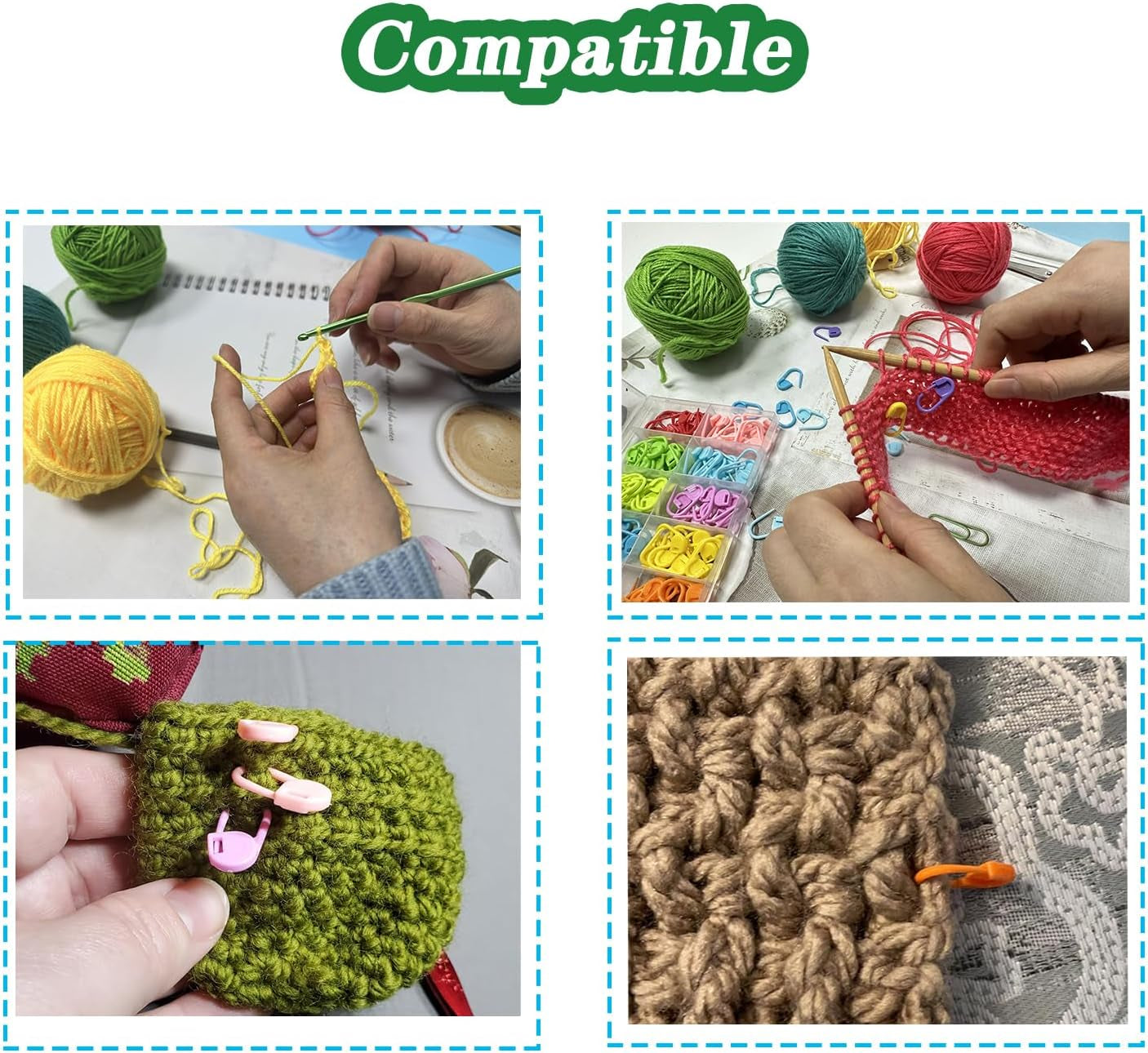150 Pieces Knitting Crochet Locking Stitch Markers Stitch Needle Clip