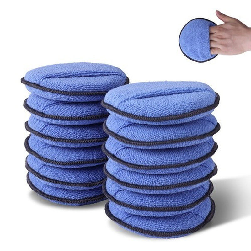 12-Pack Car Wax Applicator Pad with Finger Pocket Lint-Free for Cleaning