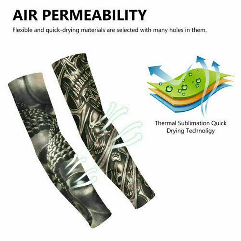 10PCS Tattoo Cooling Arm Sleeves Cover Unisex Sports Outdoor UV Sun Protection