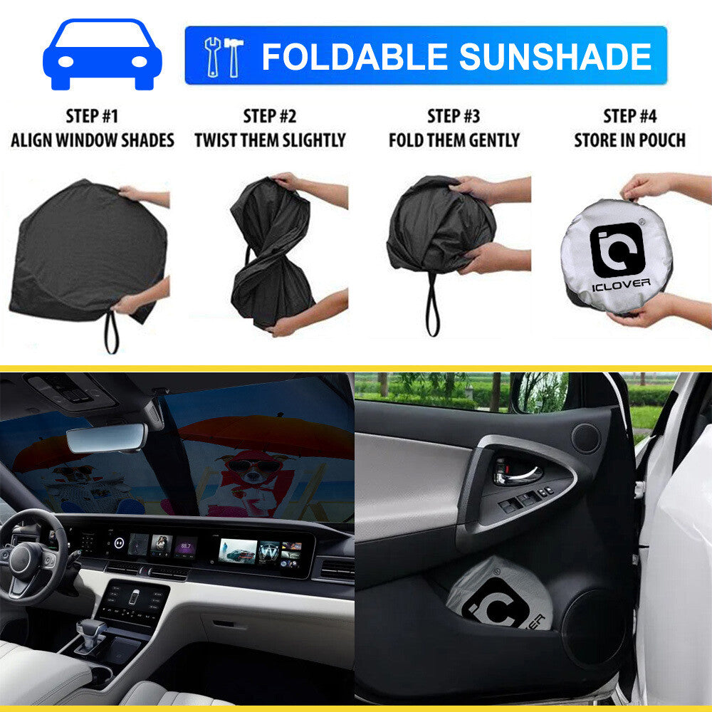 Funny Dogs Sunshade for Car Windshield – UV & Heat Protection | Fits Most Vehicles Car Auto Front Windshield Window Sun Shade Shield Cover Visor UV Block Foldable