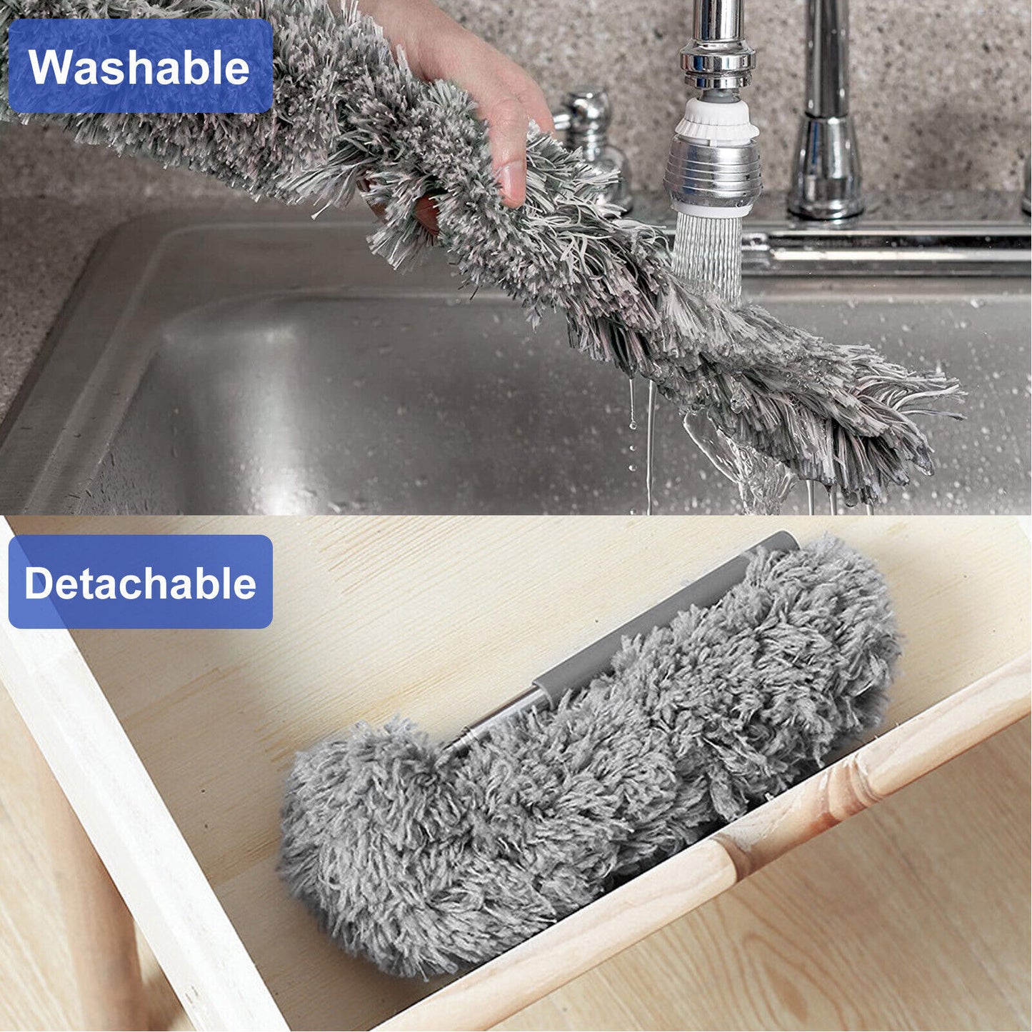 Microfiber Dusting Duster Soft Feather Brush Household Extendable Cleaning Tool