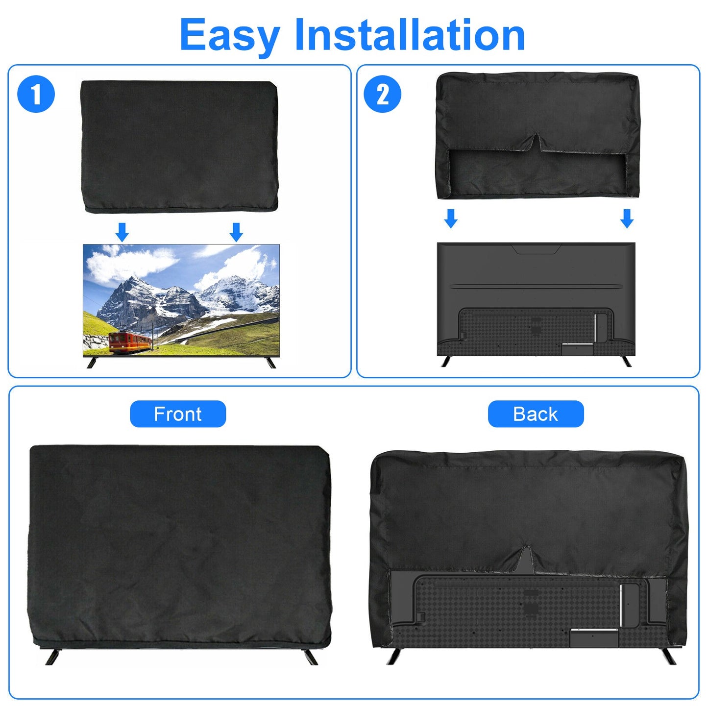 55-58 Inch Outdoor TV Cover Fitted Waterproof Weatherproof Television Protector