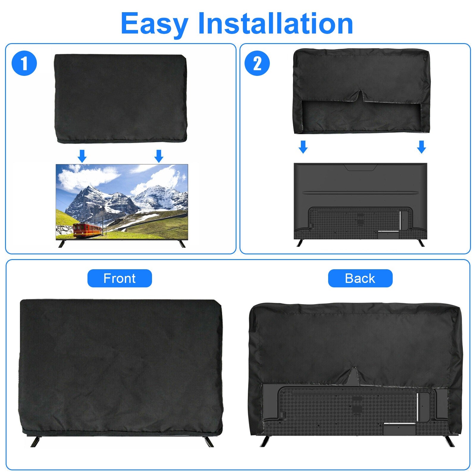 55-58 Inch Outdoor TV Cover Fitted Waterproof Weatherproof Television Protector