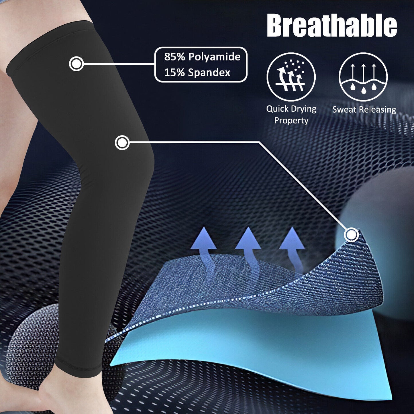 Leg Brace Knee Thigh High Compression Sleeve Socks Stockings 