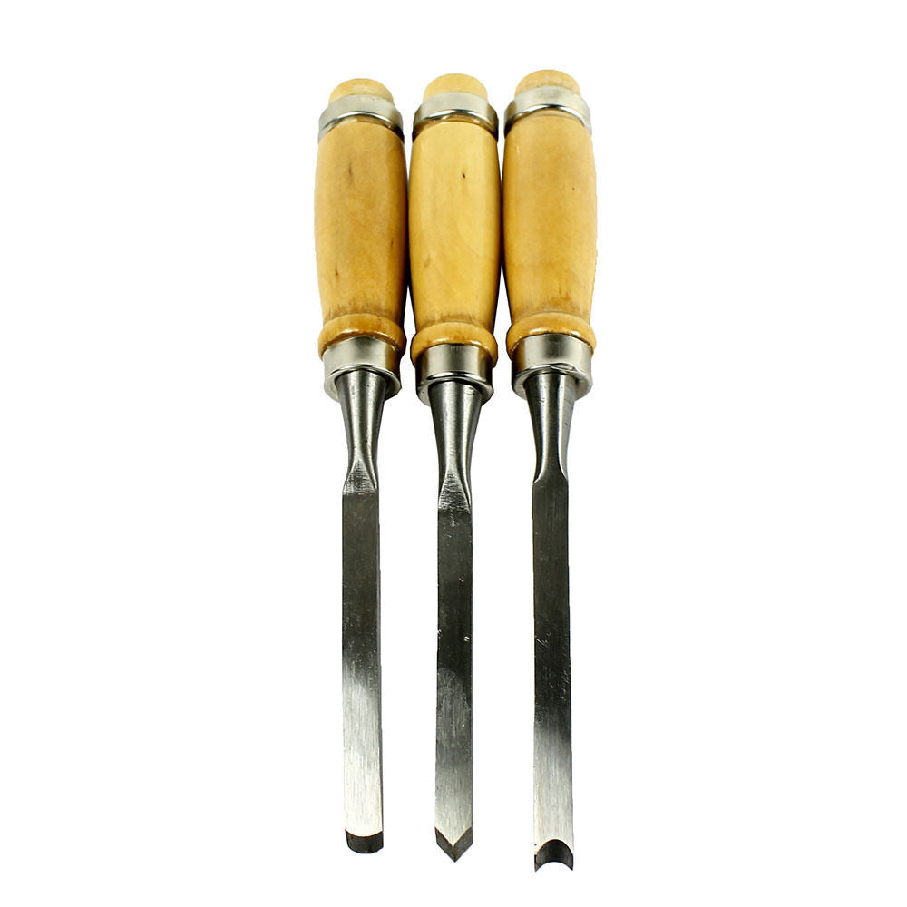 12 Piece Wood Carving Hand Chisel Tool Set Professional Woodworking Gouges Steel