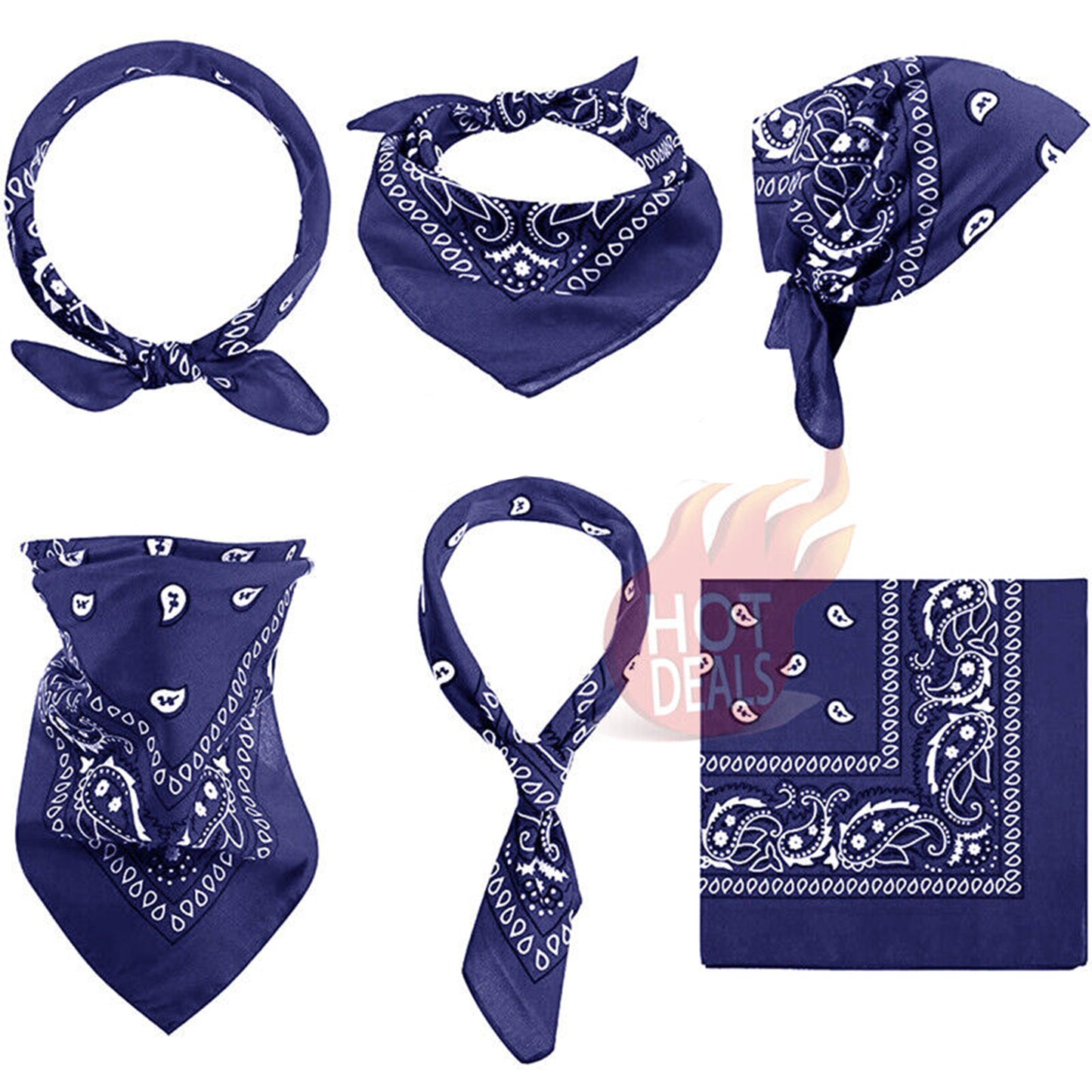 Bandana 100% Cotton Paisley Print Scarf Head Wrap Neck Headband for Men & Women