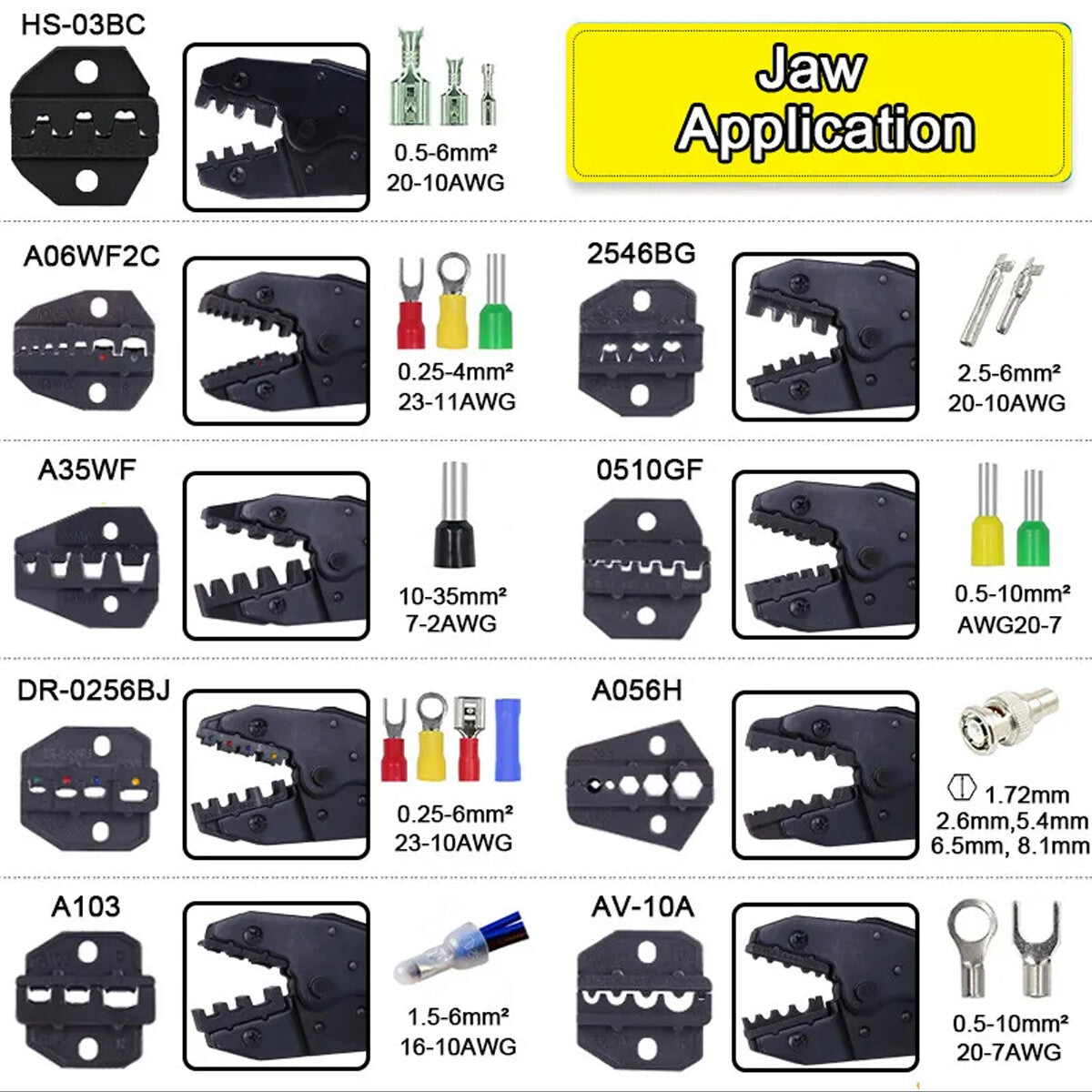 Ratcheting Crimping Tool Kit Cord End Terminals Wire Crimper Pliers 8Dies W/Case
