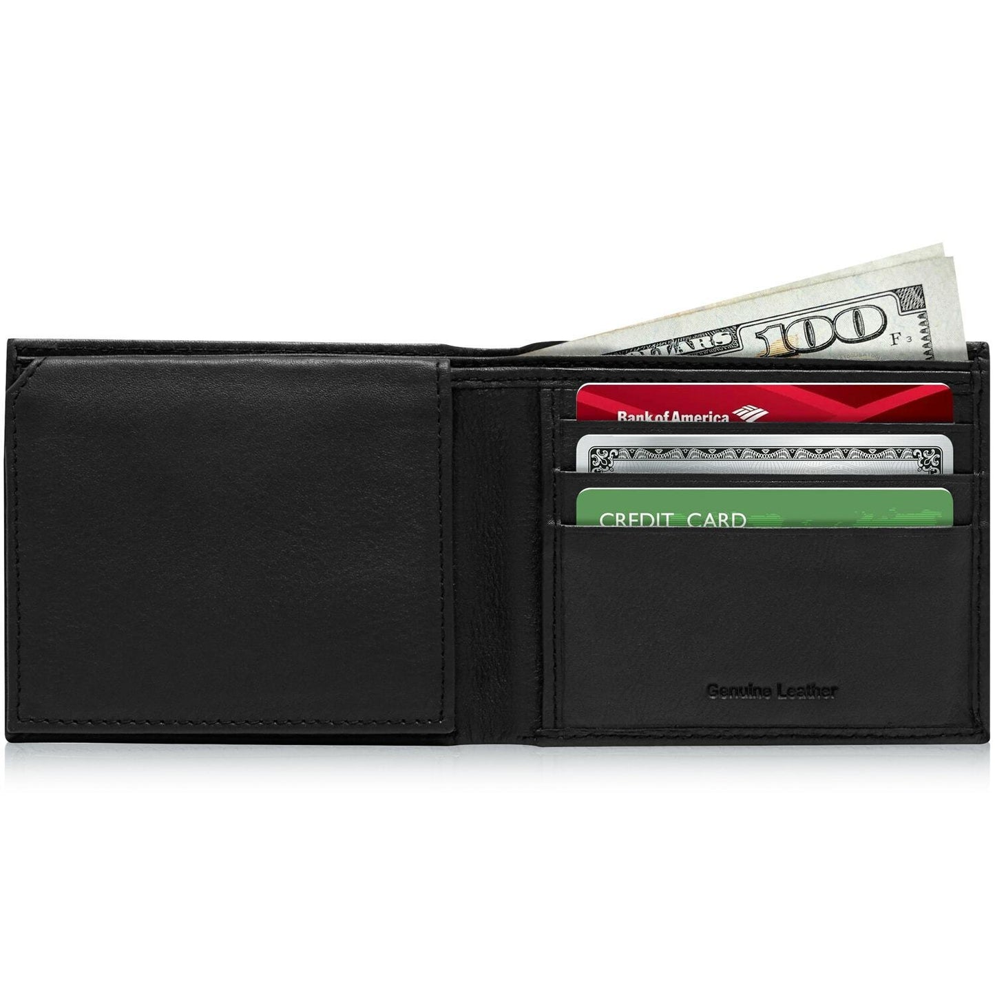 Genuine Leather Minimalist Bifold Wallets for Men RFID Blocking Slim Mens Wallet