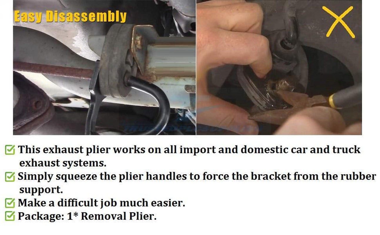 Heavy Duty Exhaust Hanger Removal Pliers Grommets Removal Tool Muffler Rubber Hanger Plier