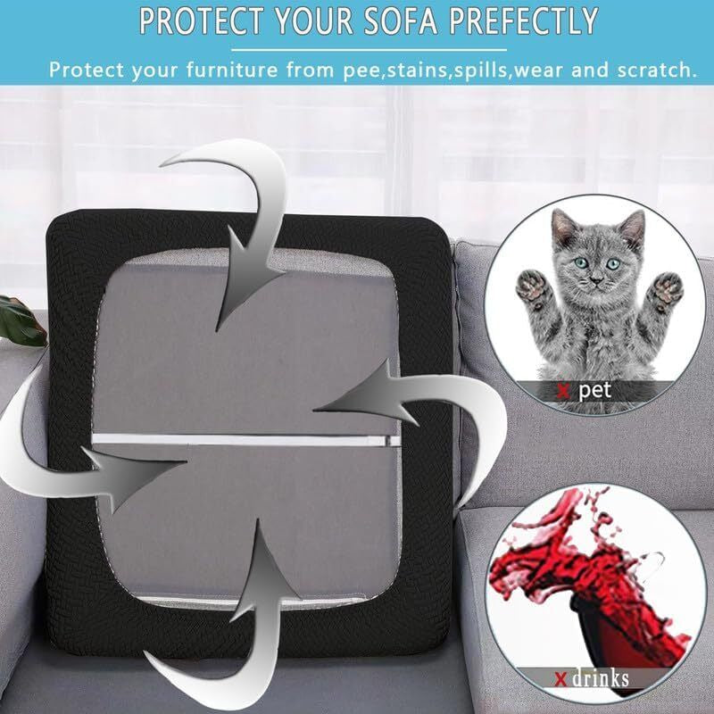 2pcs 100% Waterproof Patio Stretch Sofa Cushion Covers Outdoor Chair Cushion Covers