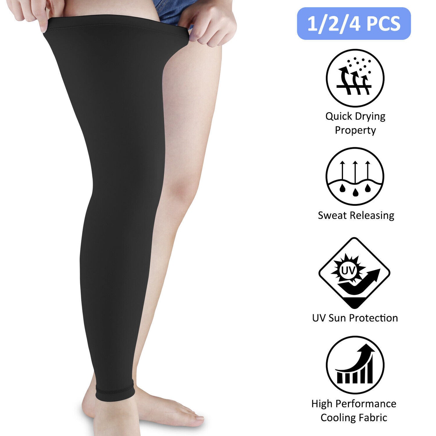 Leg Brace Knee Thigh High Compression Sleeve Socks Stockings 