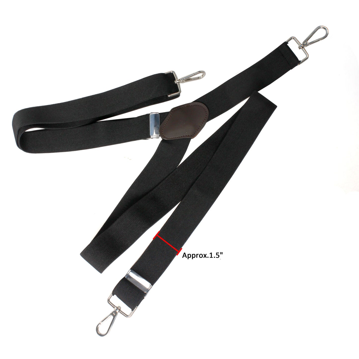 Mens Pery Belt Hook Y-Back Elastic Suspenders Black Heavy Duty Work Adjustable