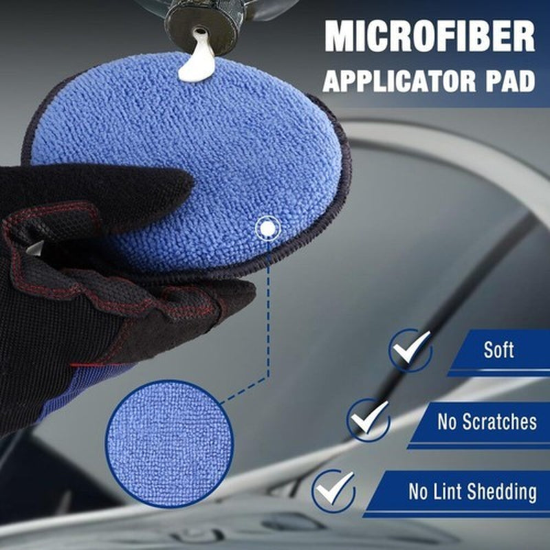 12-Pack Car Wax Applicator Pad with Finger Pocket Lint-Free for Cleaning
