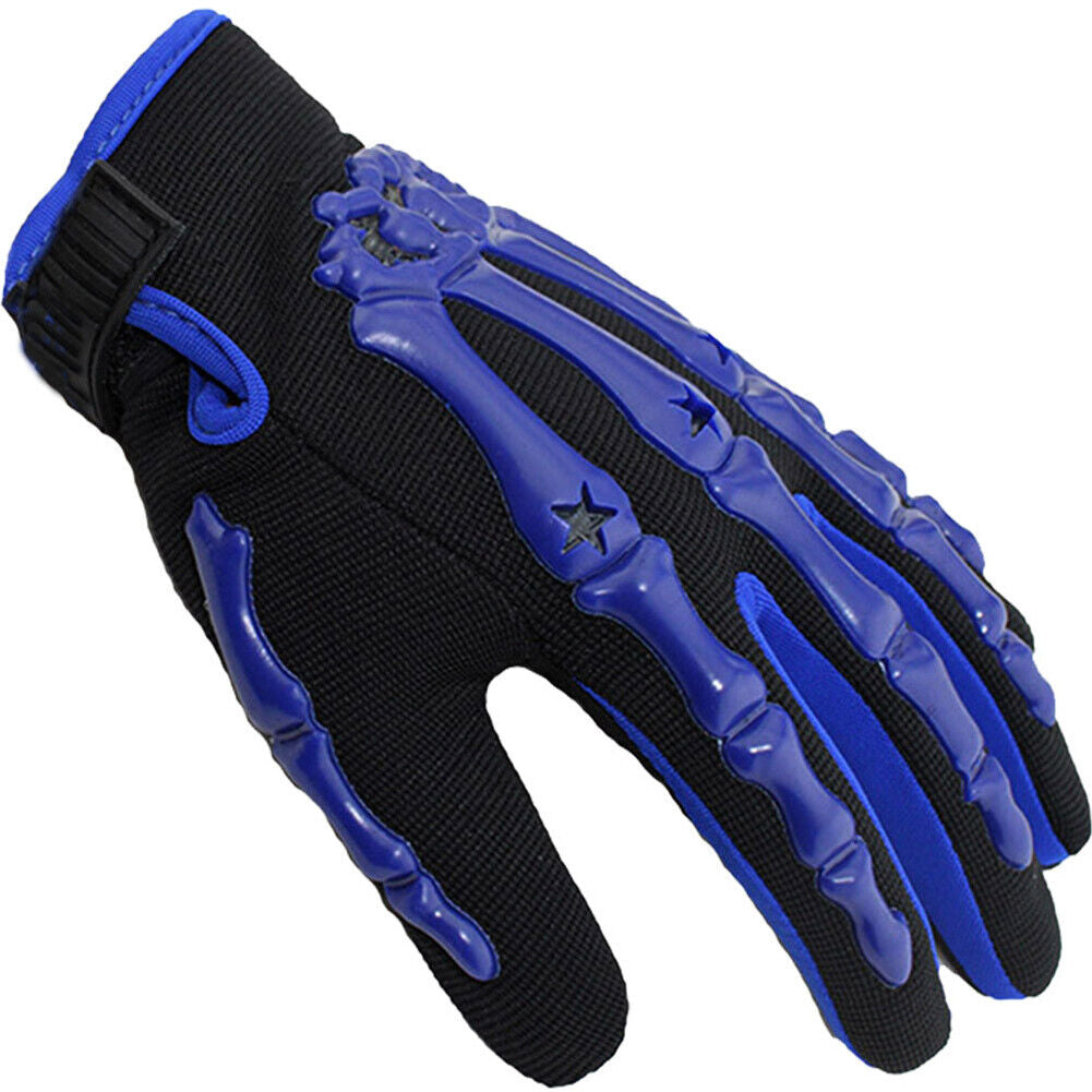 Motorcycle Racing Gloves Sport Cycling Skull Bone Skeleton Full Finger Gloves US