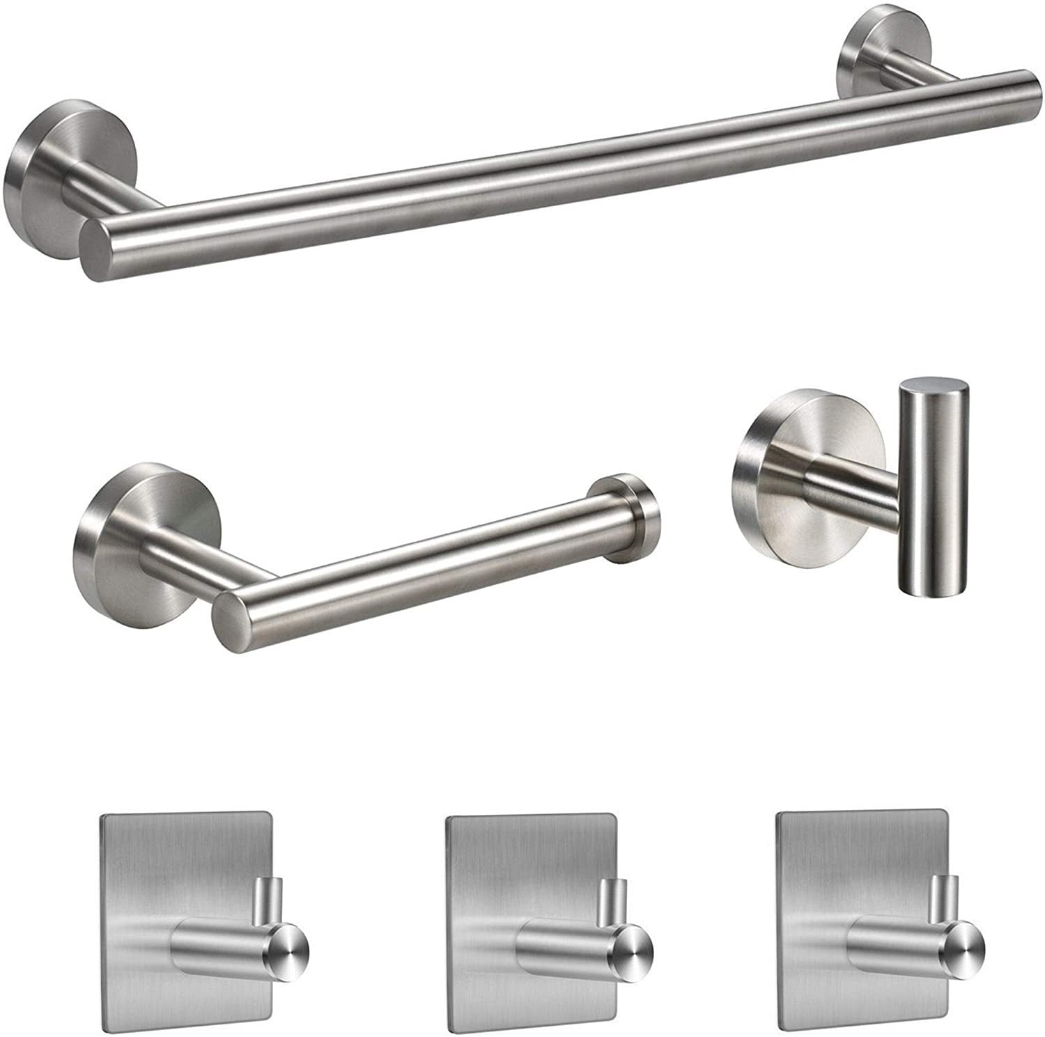 6 PCS Bathroom Hardware Set Matte Towel Bar Stainless Steel Towel Rack Set