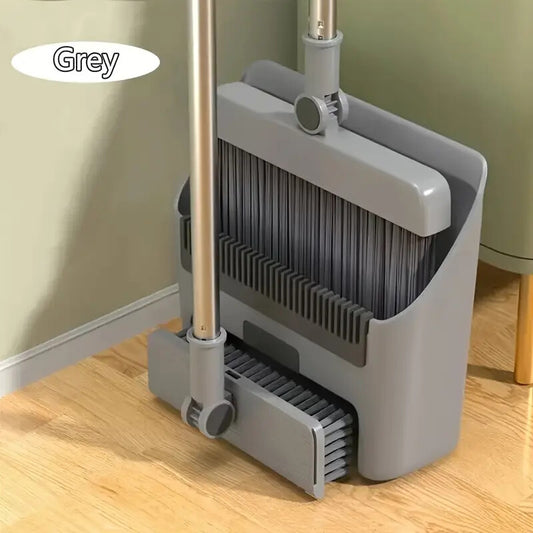  3 in 1 Broom and Dustpan Set Lightweight Upright Lobby Broom and Dust Pan Combo