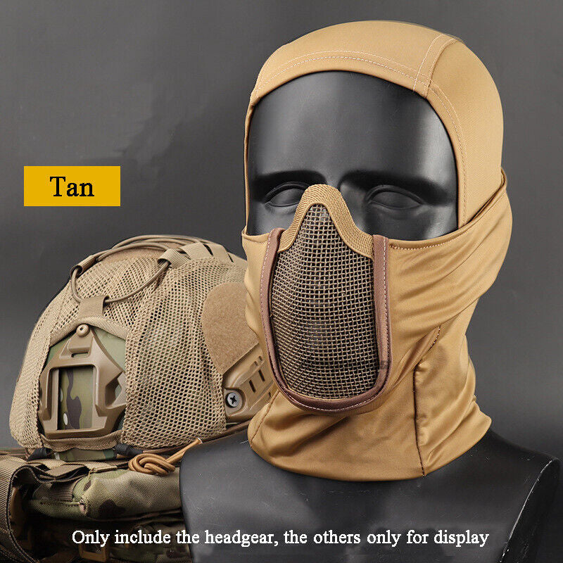 Balaclava Mesh Mask, Ninja Mask with Full Face Sun Protection Hood