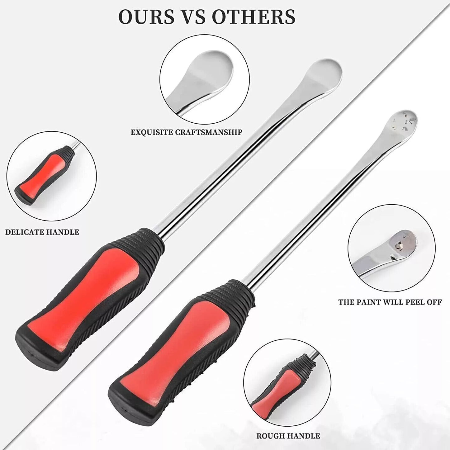 Steel Tire Spoon Lever Iron Kit Professional Motorcycle Tire Changing Tool !`