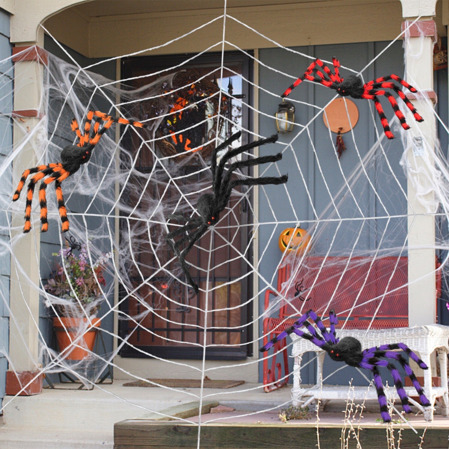 2 Pack 12Ft Large Spider Web Halloween Decorations for Garden Yard Outdoor Decor