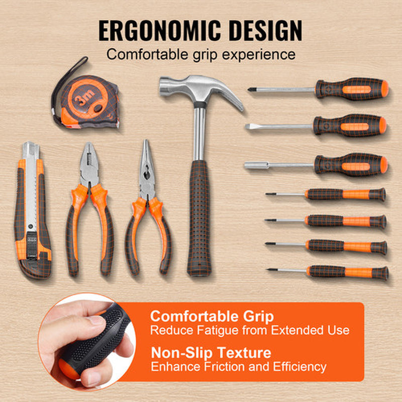 132 Pieces Tool Kit General Household Hand Tool Set with Portable Tool Case