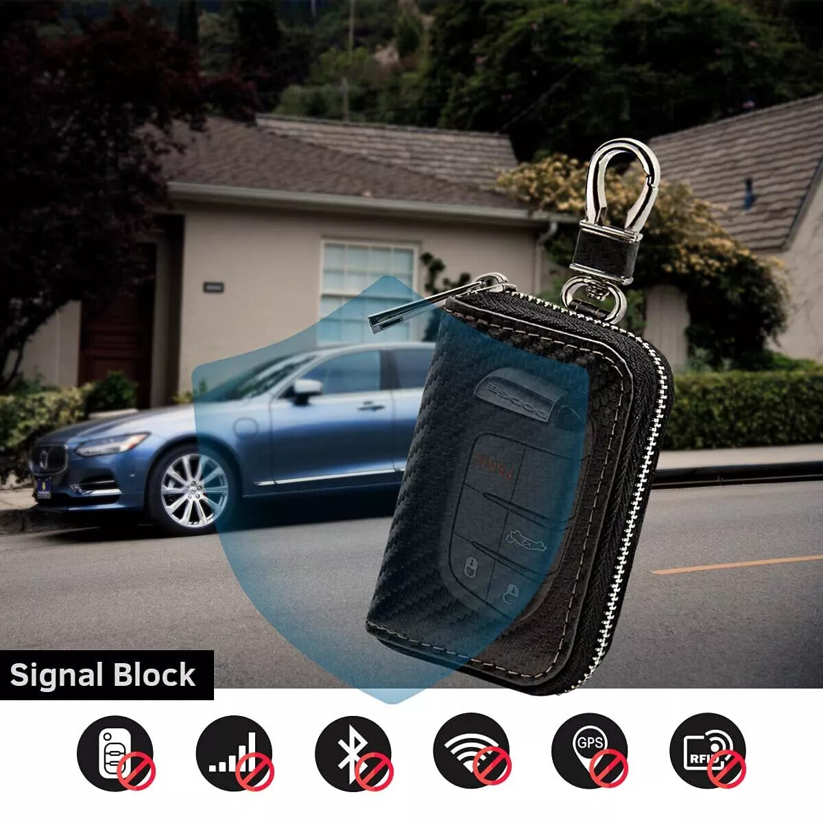 Car Key Case Car key Wallet  Signal Blocker Case Faraday Cage Fob Pouch Keyless RFID Blocking Bag BOX